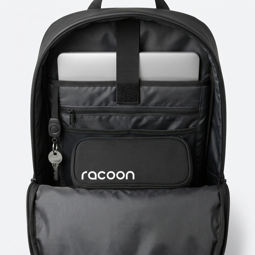 Rucksack, Tabletentasche, USB-Fach, Vordertasche, Grau/Schwarz
