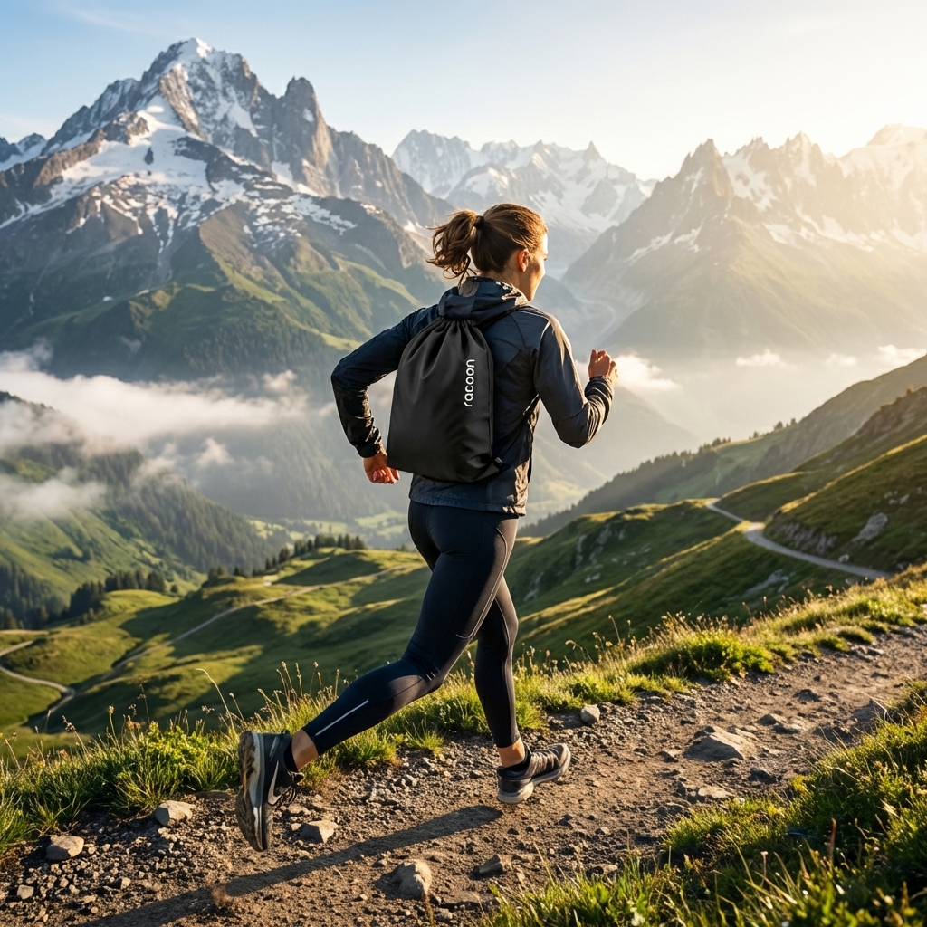 Rucksack, Laufsport, Laufbekleidung, Trail-Schuh, Berglandschaft
