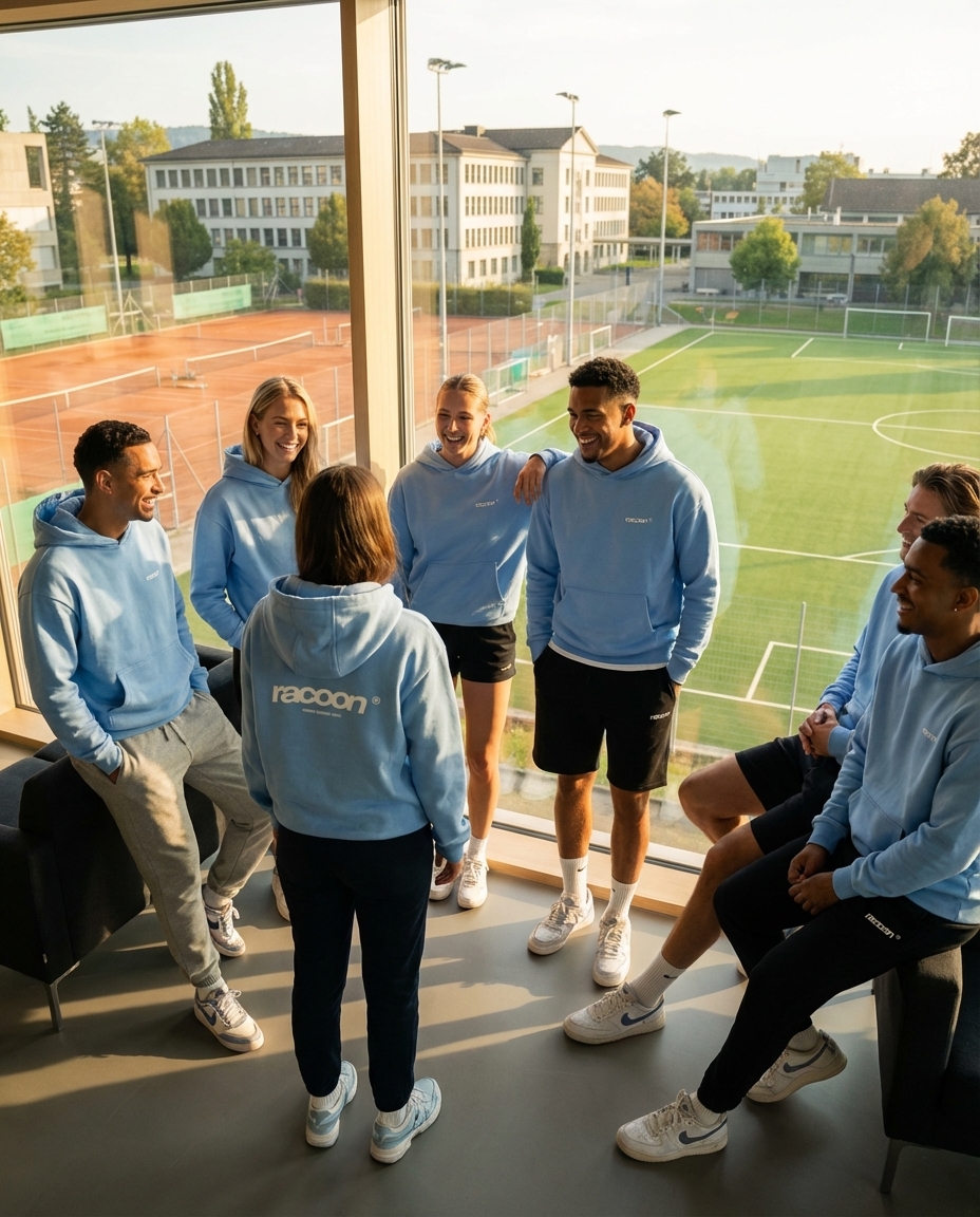 Sportler, Hoodies, Team-Meeting, Athleisure, Gruppe