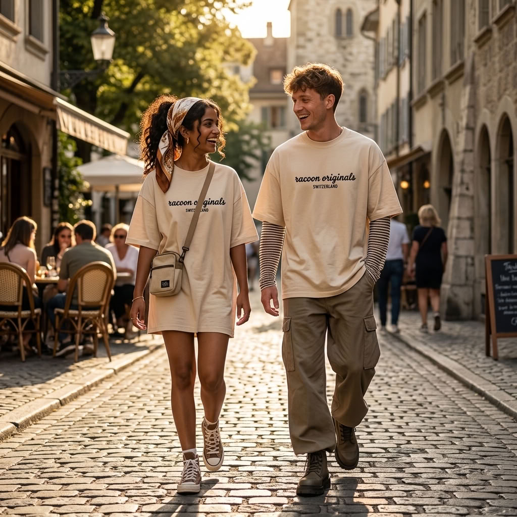 Beige T-Shirts, Matching outfits, Casual wear, Streifenlangarm, Cargo-Hose