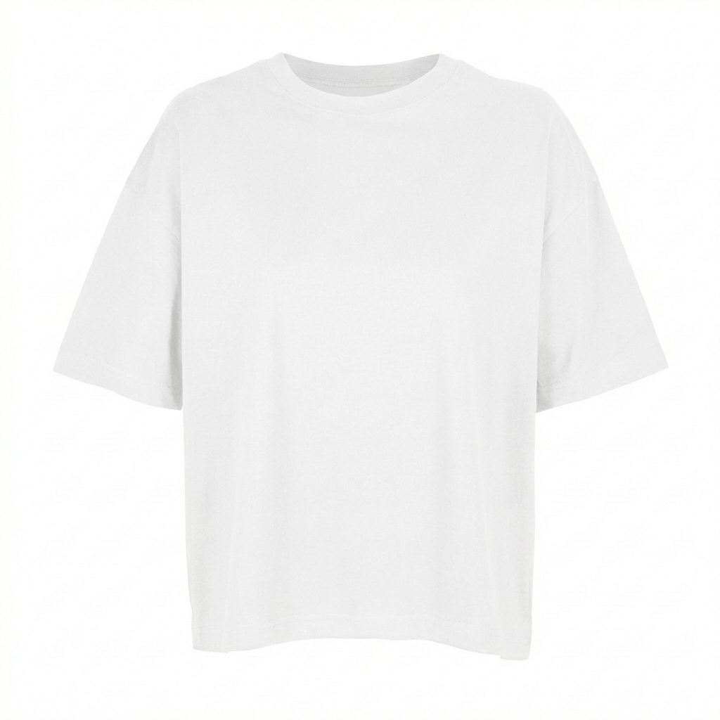 T-Shirt, Weiß, Kurzarm, Basic, Oversize