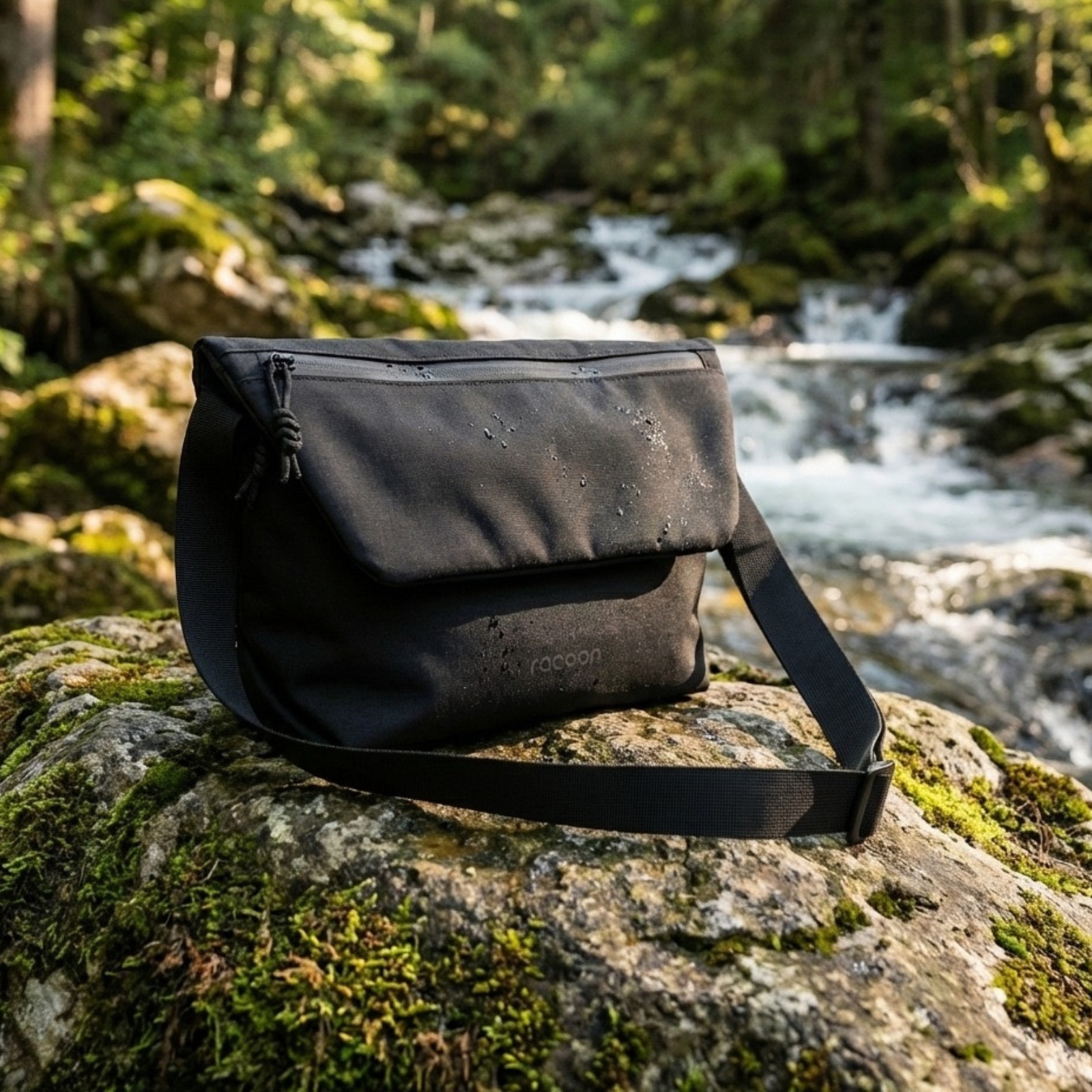 Besace, Schultertasche, Nylon, Schwarz, Outdoor