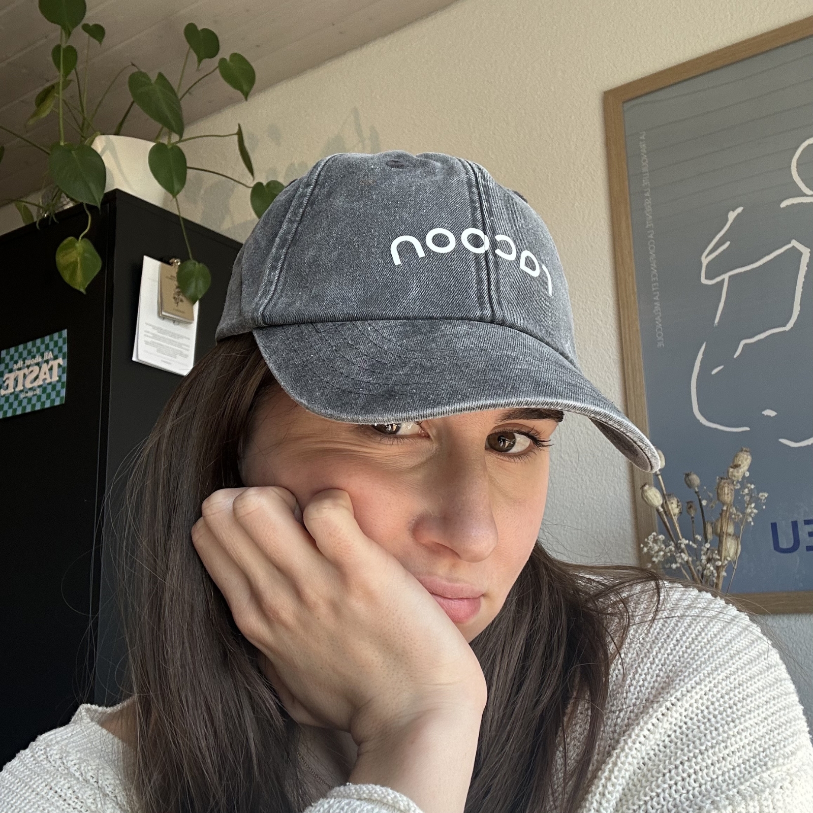 Baseball cap, Denim cap, Grey cap, Embroidered logo, Casual hat