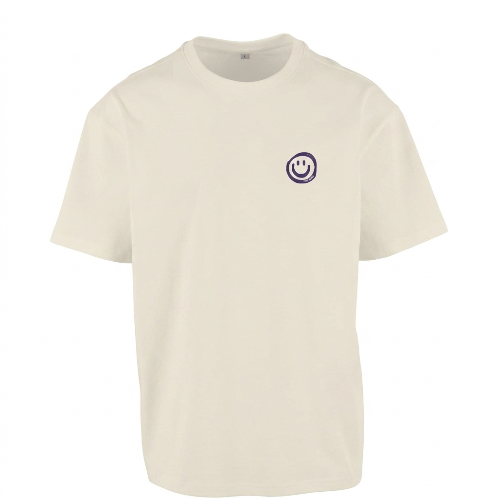 shirt, T-Shirt, Weiß, Kurzarm, Rundhals, Smiley-Logo