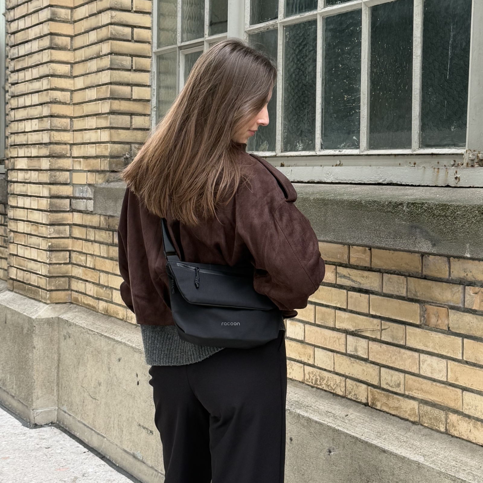 Umhängetasche, Crossbody, Schwarz, Material: Leder?, Kleine Tasche