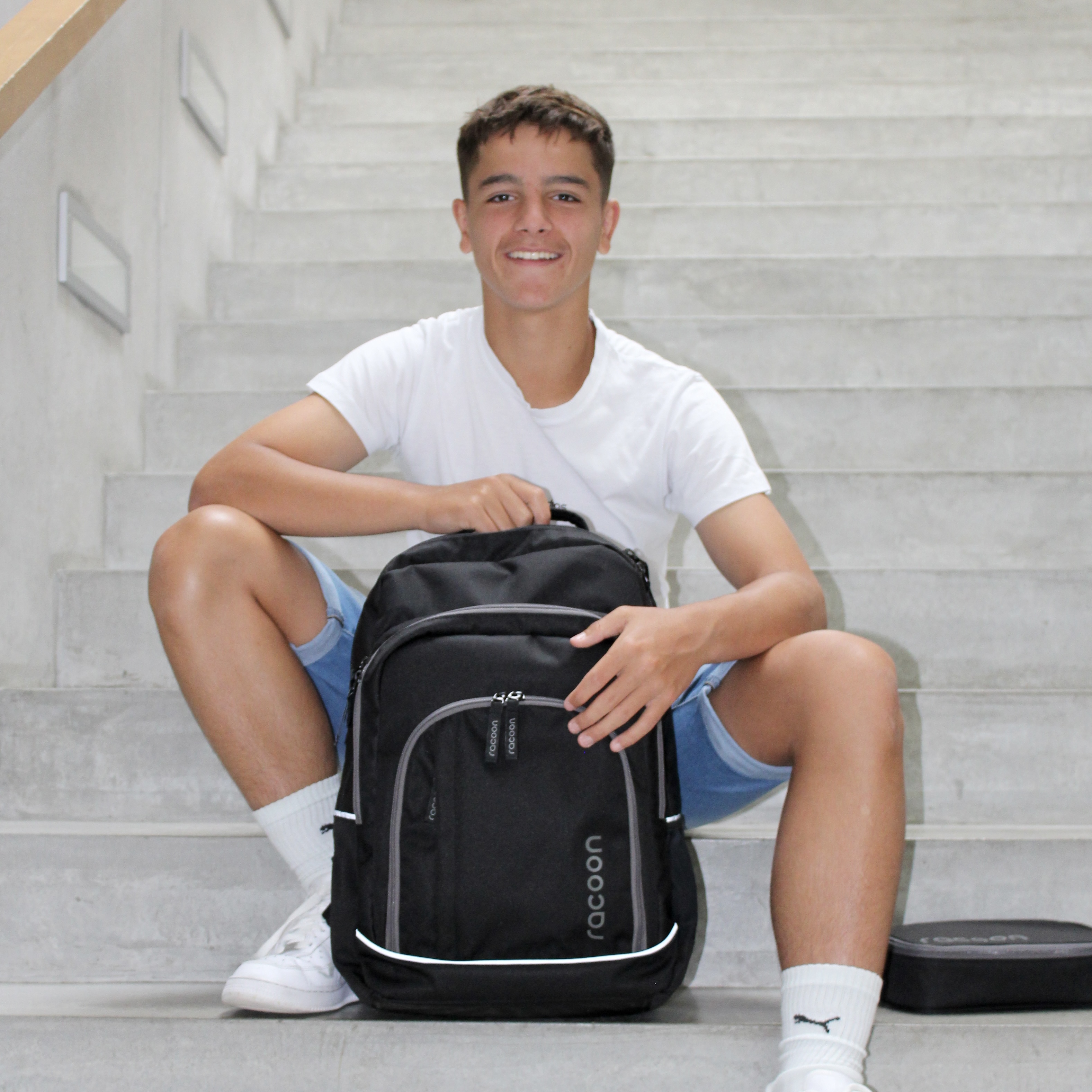 racoon everyday schulrucksack nachhaltig & läger tragbar