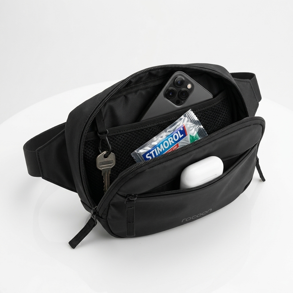 Gürteltasche, Smartphone-Tasche, Alltagsgeld, Schwarz, Kleinformatig, Tasche, Gürteltasche, Smartphone-Fach, Schachtel, Zahnpflege-Set