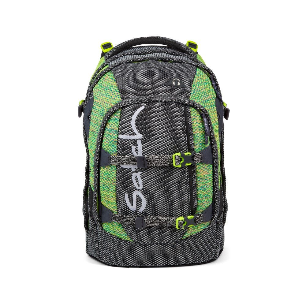 Rucksack, Tasche, Grün, Grau, Netz]