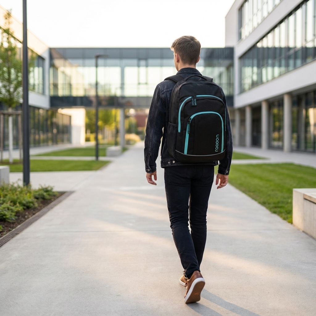 Rucksack, schwarze Rucksack, türkis Reißverschlüsse, Schultasche, städtischer Alltag
