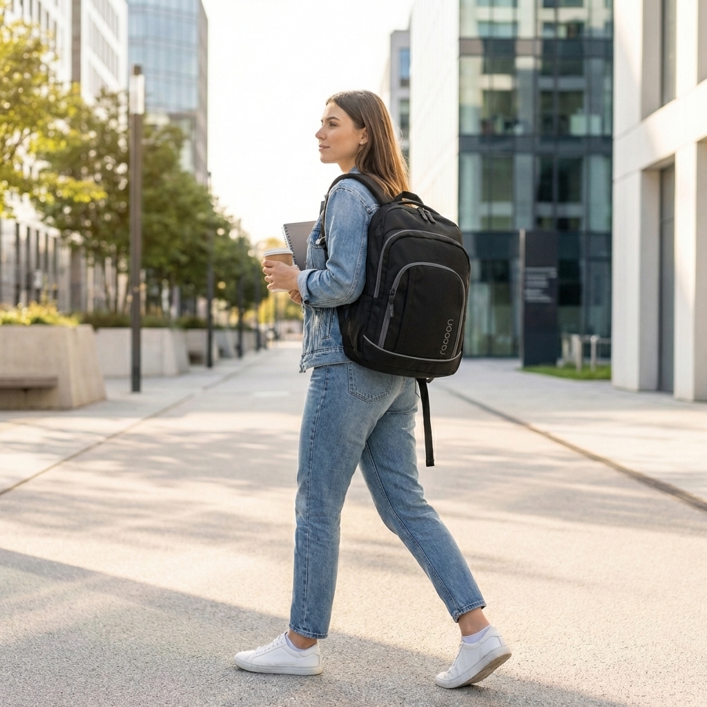 Rucksack, Backpack, Schwarz, Nylon, Studentenkleidung