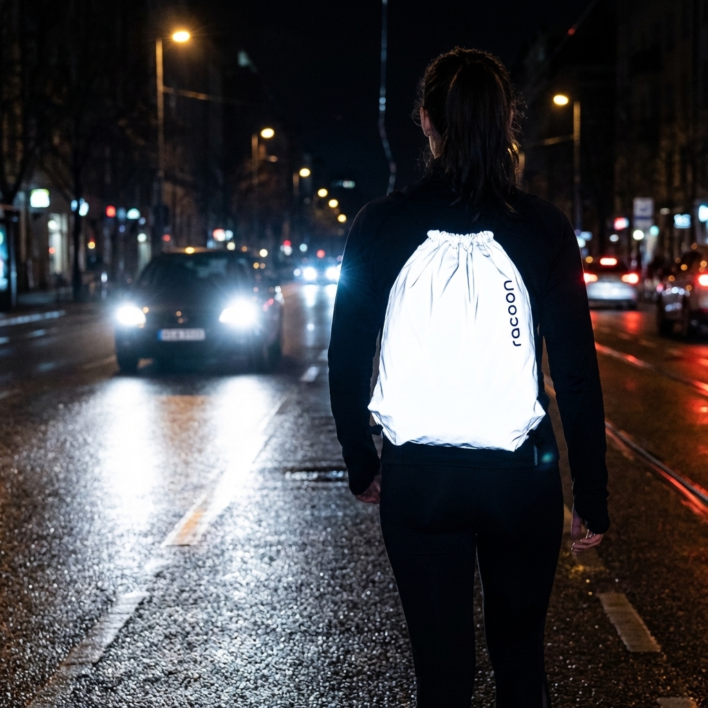 Rucksack, Drawstring bag, White backpack, Night urban, Reflective tote