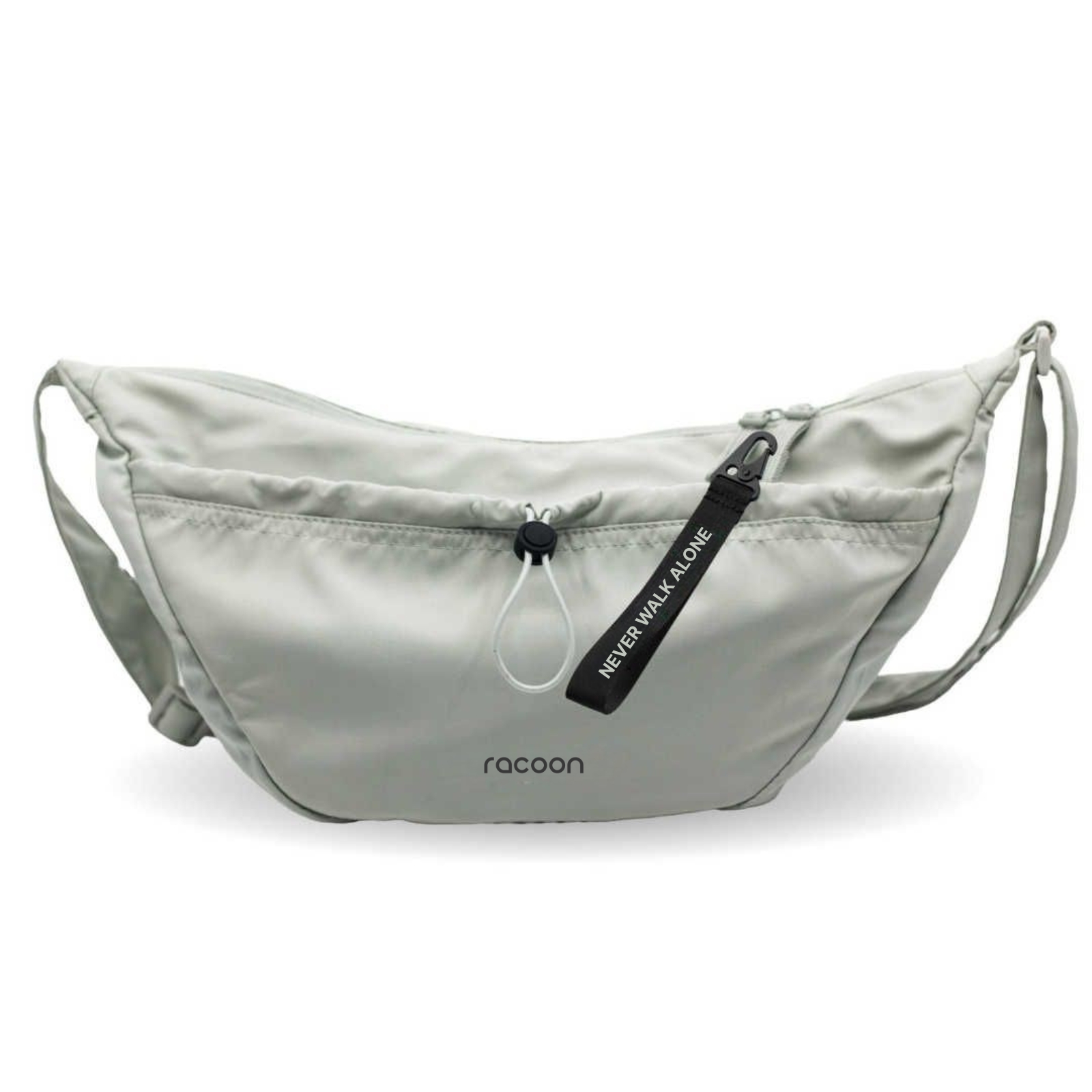 Hobo-Tasche, Crossbody, Grau, Reißverschlussfach, Racoon-Marke