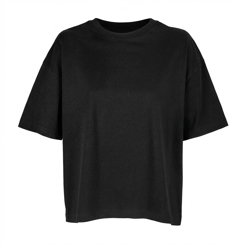 T-Shirt, Kurzarm, Schwarz, Baumwolle, Unisex