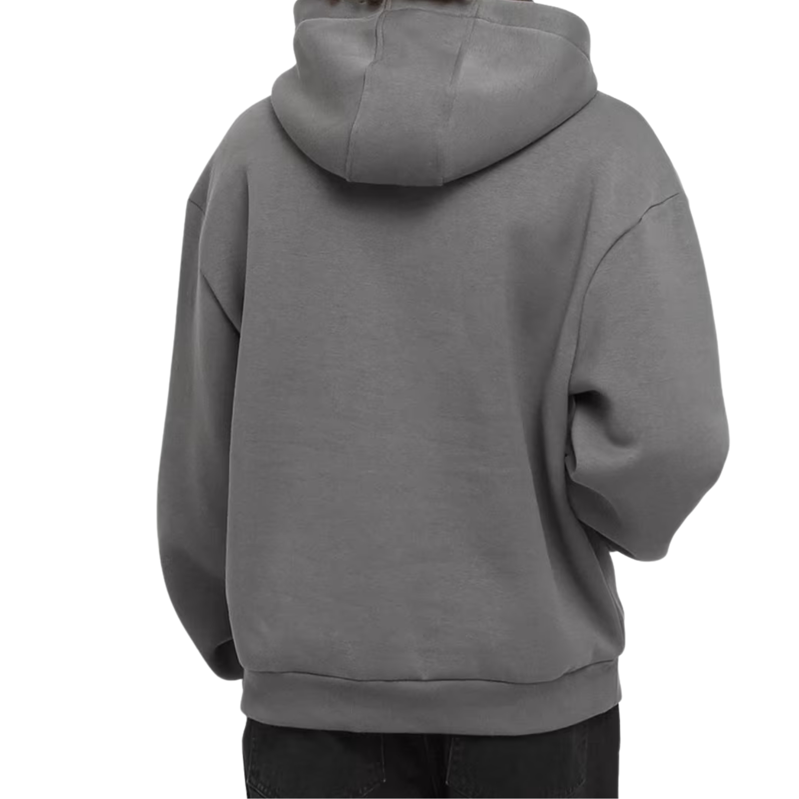 hooded sweatshirt, hoodie, grau, Rückansicht, Casualwear
